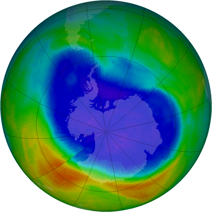 Antarctic ozone map for 18 September 2004